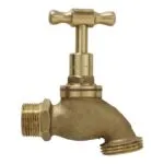 2 external brass garden taps